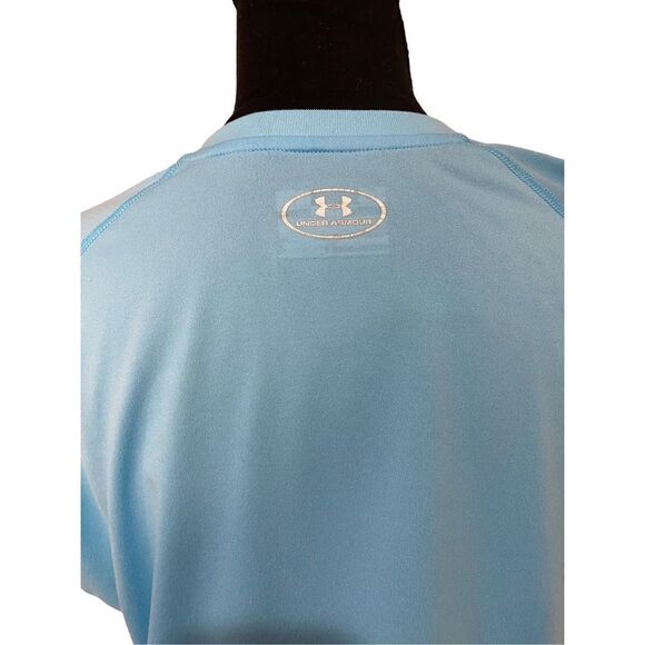 Under Armour Light Blue Semi Fitted V neck Heatgear Tee - Picture 4 of 6